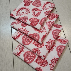 Barokk szíves textilszalvéta  - otthon & életmód - konyhafelszerelés, tálalás - konyhai textil - szalvéta - Meska.hu