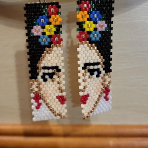 Frida Kahlo fülbevaló - ékszer - fülbevaló - lógó fülbevaló - Meska.hu