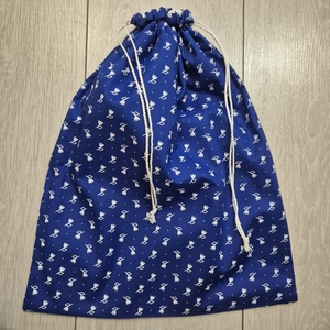 Kenyereszsák kékfestő jellegű pamutvászonból , Táska & Tok, Bevásárlás & Shopper táska, Kenyeres zsák, Varrás, MESKA