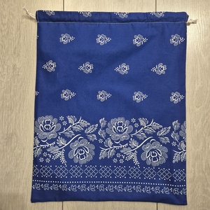Kenyereszsák kékfestő jellegű pamutvászonból  - táska & tok - bevásárlás & shopper táska - kenyeres zsák - Meska.hu