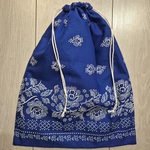 Kenyereszsák kékfestő jellegű pamutvászonból , Táska & Tok, Bevásárlás & Shopper táska, Kenyeres zsák, Varrás, MESKA