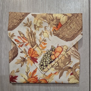 Öko szendvicscsomagoló - őszi, sütőtökös, gyümölcsös, Táska & Tok, Uzsonna- & Ebéd tartó, Szendvics csomagoló, Varrás, MESKA