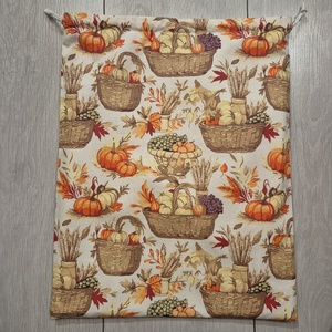 Őszi, sütőtök, gyümölcsmintás kenyereszsák  - táska & tok - bevásárlás & shopper táska - kenyeres zsák - Meska.hu