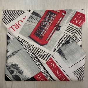 Öko szendvicscsomagoló - újságmintás, Táska & Tok, Uzsonna- & Ebéd tartó, Szendvics csomagoló, Varrás, MESKA