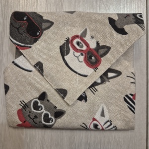 Öko szendvicscsomagoló - cicás, Táska & Tok, Uzsonna- & Ebéd tartó, Szendvics csomagoló, Varrás, MESKA