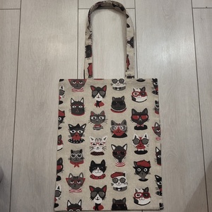 Cicás vászonszatyor , Táska & Tok, Bevásárlás & Shopper táska, Shopper, textiltáska, szatyor, Varrás, MESKA