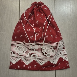 Virágos kenyereszsák csipkével díszítve, Táska & Tok, Bevásárlás & Shopper táska, Kenyeres zsák, Varrás, MESKA