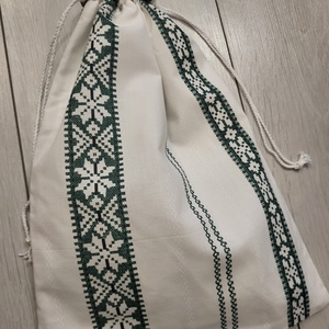 Kenyeres zsák 47. - palócmintás vászonból - táska & tok - bevásárlás & shopper táska - kenyeres zsák - Meska.hu