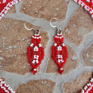 Méhsejtes gyöngygallér és fülbevaló Barcsi0830 rendelése - ékszer - nyaklánc - nyakpánt, gallér - Meska.hu