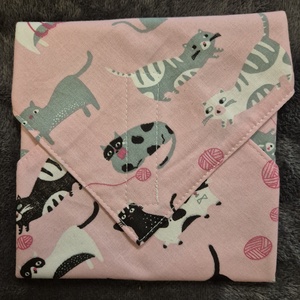 Öko szendvicscsomagoló - cicás, Táska & Tok, Uzsonna- & Ebéd tartó, Szendvics csomagoló, Varrás, MESKA