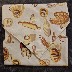 Öko szendvicscsomagoló - pékárumintás , Táska & Tok, Uzsonna- & Ebéd tartó, Szendvics csomagoló, Varrás, MESKA