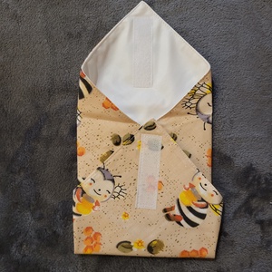 Öko szendvicscsomagoló - méhecskés - táska & tok - uzsonna- & ebéd tartó - szendvics csomagoló - Meska.hu