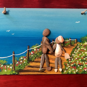 Hurrááá nyaralunk! Kavicskép 12x20 - Meska.hu