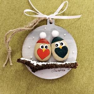 Karácsonyi dísz, Otthon & Életmód, Dekoráció, Kép & Falikép, Kavics kép, , MESKA