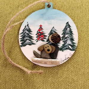 Karácsonyi dísz, Otthon & Életmód, Dekoráció, Kép & Falikép, Kavics kép, , MESKA