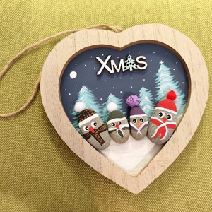 Karácsonyi dísz, Otthon & Életmód, Dekoráció, Kép & Falikép, Kavics kép, , MESKA