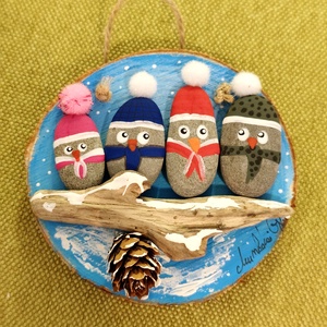 Karácsonyi dísz, Otthon & Életmód, Dekoráció, Kép & Falikép, Kavics kép, , MESKA