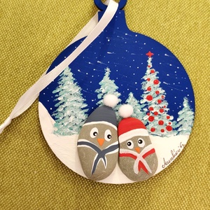 Karácsonyi dísz, Otthon & Életmód, Dekoráció, Kép & Falikép, Kavics kép, , MESKA