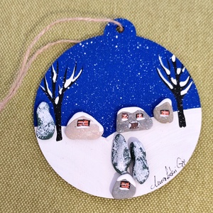 Karácsonyi dísz, Otthon & Életmód, Dekoráció, Kép & Falikép, Kavics kép, , MESKA