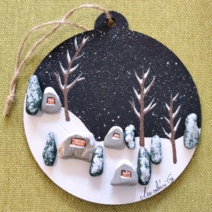 Karácsonyi dísz, Otthon & Életmód, Dekoráció, Kép & Falikép, Kavics kép, , MESKA