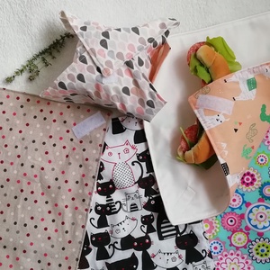 Zerowaste szett, bevásárlózsák, kenyereszsák, uzsonnacsomagoló, mosható szalvéta - táska & tok - bevásárlás & shopper táska - shopper, textiltáska, szatyor - Meska.hu