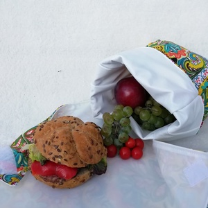 Uzsonnás szett, mosható textilszalvéta és uzsonnás szütyő, Táska & Tok, Bevásárlás & Shopper táska, Shopper, textiltáska, szatyor, Varrás, MESKA