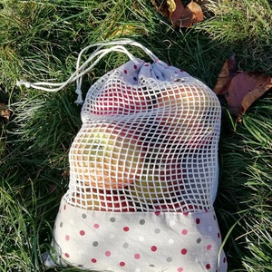 Bevásárló zsák Pamut hálóval - táska & tok - bevásárlás & shopper táska - zöldség/gyümölcs zsák - Meska.hu