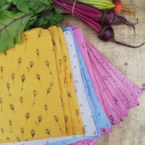 5+1 db Textil szalvéta duplagézből és pamutvászonból, Otthon & Életmód, Szalvéta, Konyhai textil, Konyhafelszerelés, tálalás, Varrás, MESKA