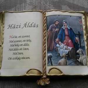 Házi áldás antik díszkönyön - Meska.hu