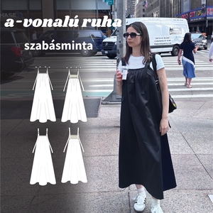 A-vonalú Ruha Szabásminta, A0 Nyomtatott Formátum, DIY (Csináld magad), Szabásminta, útmutató, Varrás minták, Varrás, MESKA
