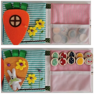 Készségfejlesztő textilkönyvecske - húsvéti  - játék & sport - Meska.hu