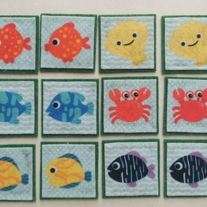 Mini társasjáték-könyvecske - robotos  - játék & sport - textilkönyv & babakönyv - Meska.hu