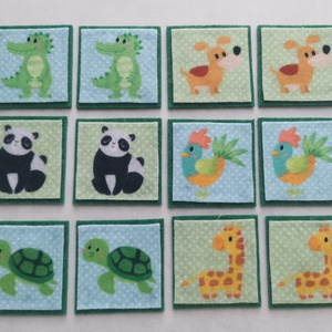 Mini társasjáték-könyvecske - dínós  - játék & sport - textilkönyv & babakönyv - Meska.hu