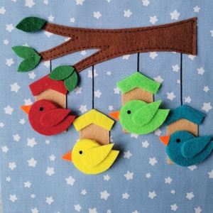 Textilkönyv egy oldala - madárkák , Baba - mama, Baba játékok, Textilkönyv & Babakönyv, Varrás, MESKA