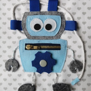 Textilkönyv egy oldala - robot  - baba - mama - baba játékok - textilkönyv & babakönyv - Meska.hu