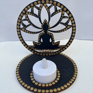 Buddha árnyéklámpa, Otthon & Életmód, Gyertya, illat, aroma, Mécses és mécsestartó, Festészet, Festett tárgyak, MESKA