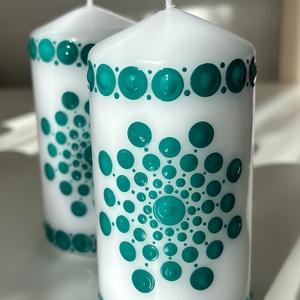 Türkiz gyertya - kellékek & szerszámok - dekorációs kellékek - dekorációs gyertya - Meska.hu