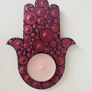 Hamsa kéz, Otthon & Életmód, Gyertya, illat, aroma, Mécses és mécsestartó, Festett tárgyak, Festészet, MESKA