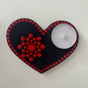 Szív alakú mécsestartó, Otthon & Életmód, Gyertya, illat, aroma, Mécses és mécsestartó, Festett tárgyak, Festészet, MESKA