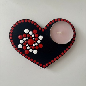 Szív alakú mécsestartó, Otthon & Életmód, Gyertya, illat, aroma, Mécses és mécsestartó, Festett tárgyak, Festészet, MESKA