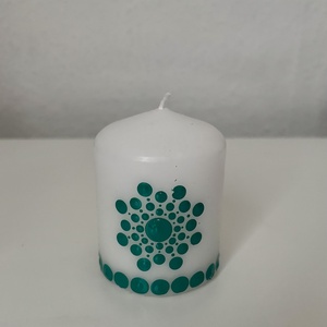 Türkiz Gyertya, Otthon & Életmód, Gyertya, illat, aroma, Gyertya, Festészet, Festett tárgyak, MESKA