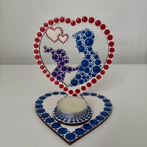 Apa-lánya árnyéklámpa, Otthon & Életmód, Gyertya, illat, aroma, Mécses és mécsestartó, Festett tárgyak, Festészet, MESKA