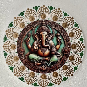 Ganesha vászonkép, Otthon & Életmód, Dekoráció, Kép & Falikép, Vászonkép, Festett tárgyak, Festészet, MESKA