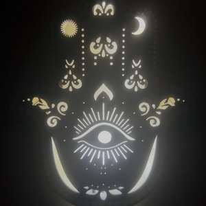 Hamsa kéz lámpa, Otthon & Életmód, Lámpa, Hangulatlámpa, Festett tárgyak, Festészet, MESKA