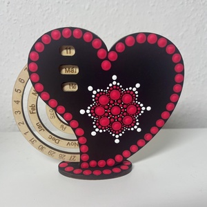 Pink szivecske öröknaptár - Meska.hu