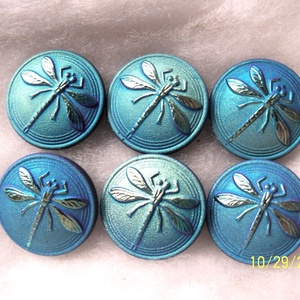 Kék szitakötő 18mm - kellékek & szerszámok - gyöngyfűzés kellékek - cabochon - Meska.hu