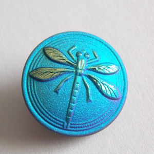Kék szitakötő 18mm - kellékek & szerszámok - gyöngyfűzés kellékek - cabochon - Meska.hu