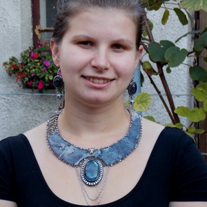 Labradorite -gyöngy hímzett nyakék - ékszer - nyaklánc - nyakpánt, gallér - Meska.hu Labradorite -gyöngy hímzett nyakék - ékszer - nyaklánc - nyakpánt, gallér - Meska.hu