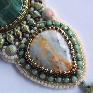 Harmónia  -gyöngy hímzett nyaklánc - ékszer - nyaklánc - gyöngyös nyaklánc - Meska.hu