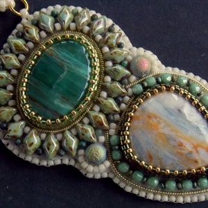 Harmónia  -gyöngy hímzett nyaklánc - ékszer - nyaklánc - gyöngyös nyaklánc - Meska.hu